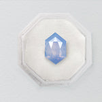 2.04ct Opalescent Pale Lilac Hexagon Brilliant Sapphire - Lelya - bespoke engagement and wedding rings made in Scotland, UK