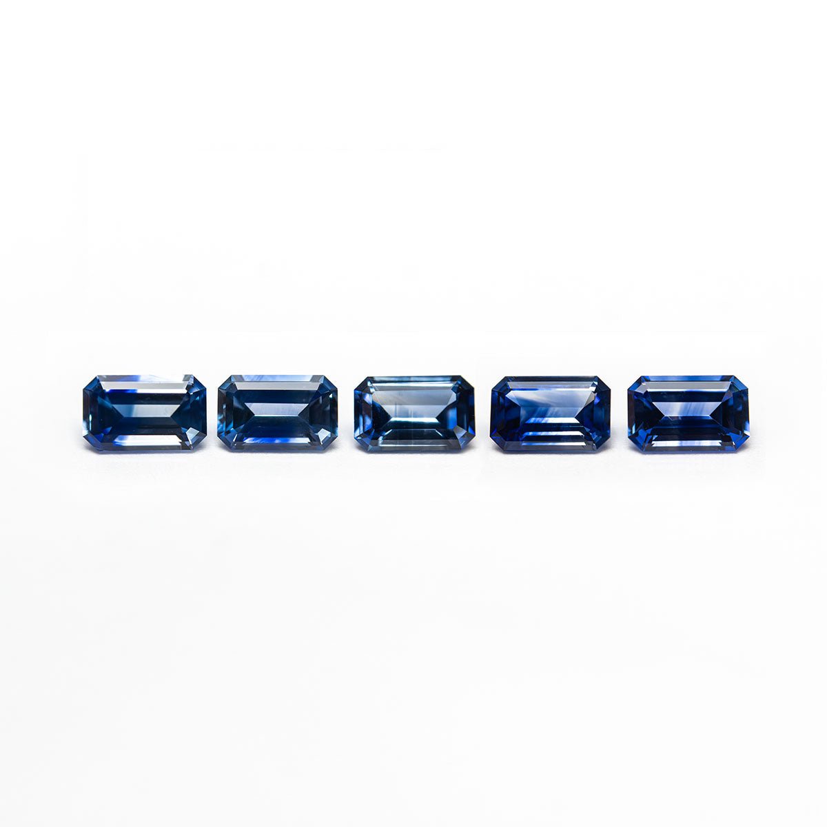 2.25cttw 5pc 5.5x3.5mm Cut Corner Rectangle Step Cut Sapphires 27722-01 - Lelya - bespoke engagement and wedding rings made in Scotland, UK