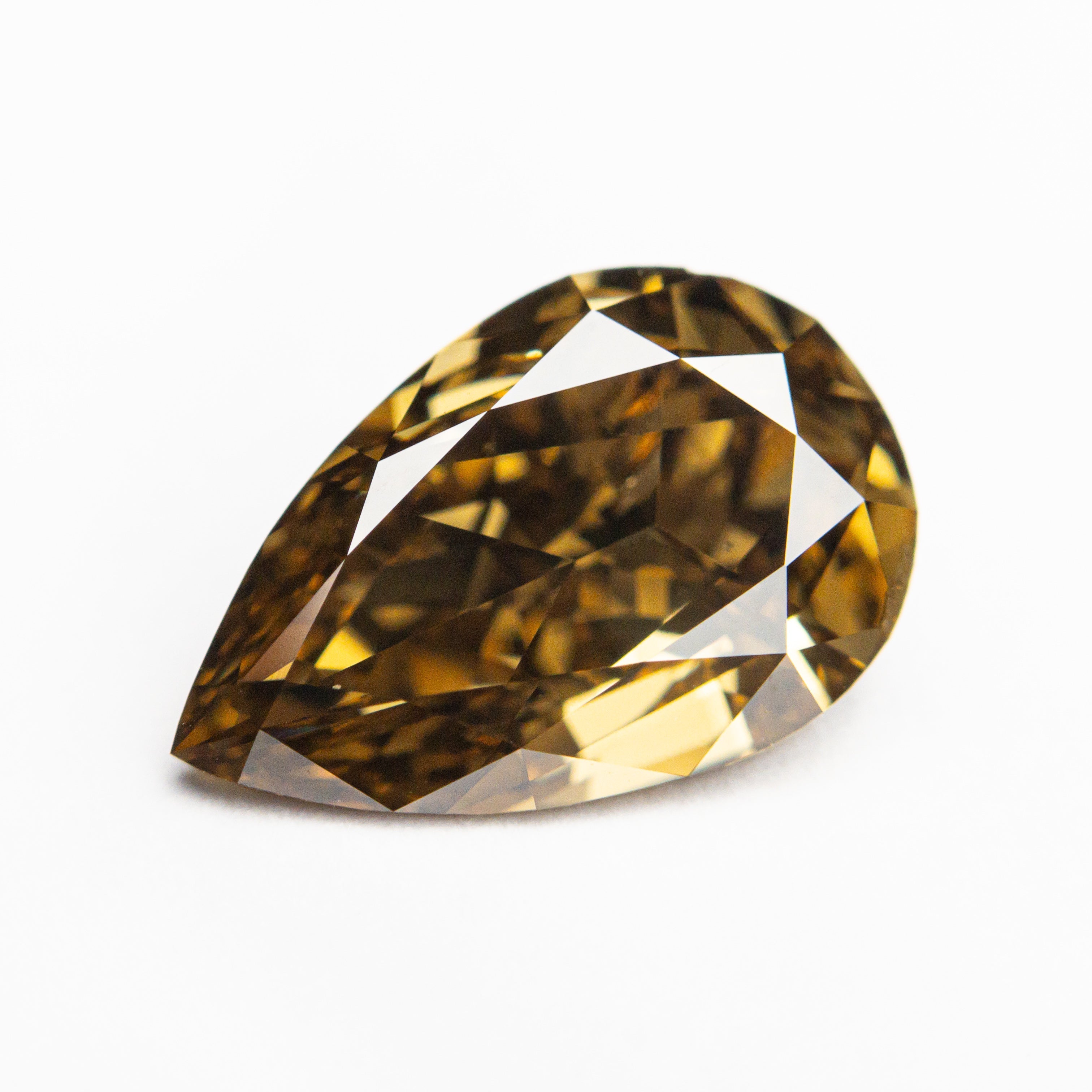 2.50ct 11.97x7.83x4.23mm GIA SI1 Fancy Dark Yellow - Brown Pear Brilliant 🇦🇺 24110 - 01 - Lelya - bespoke engagement and wedding rings made in Scotland, UK