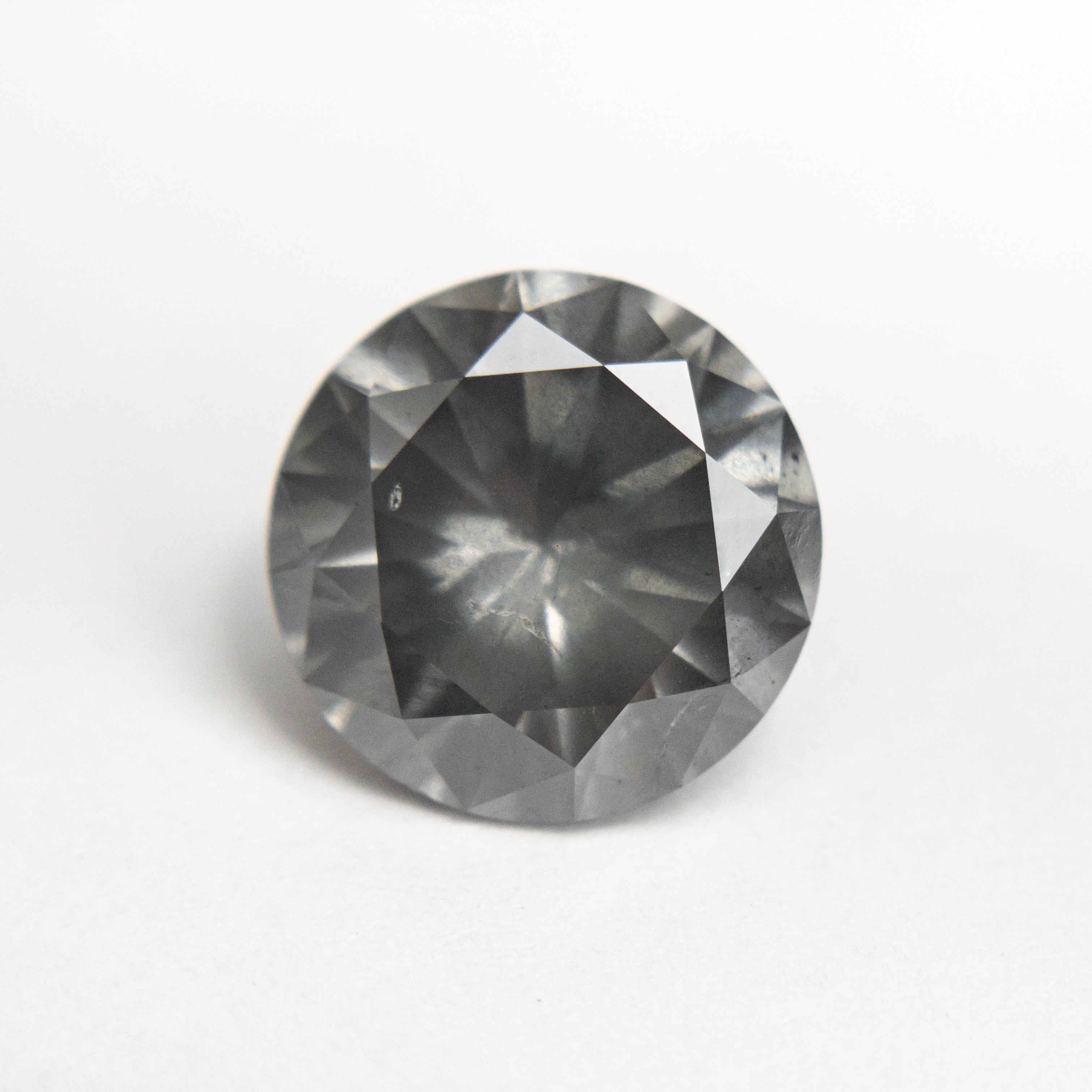 3.05ct 9.27x9.26x5.69mm Fancy Grey Round Brilliant 19552-01 - Lelya - bespoke engagement and wedding rings made in Scotland, UK
