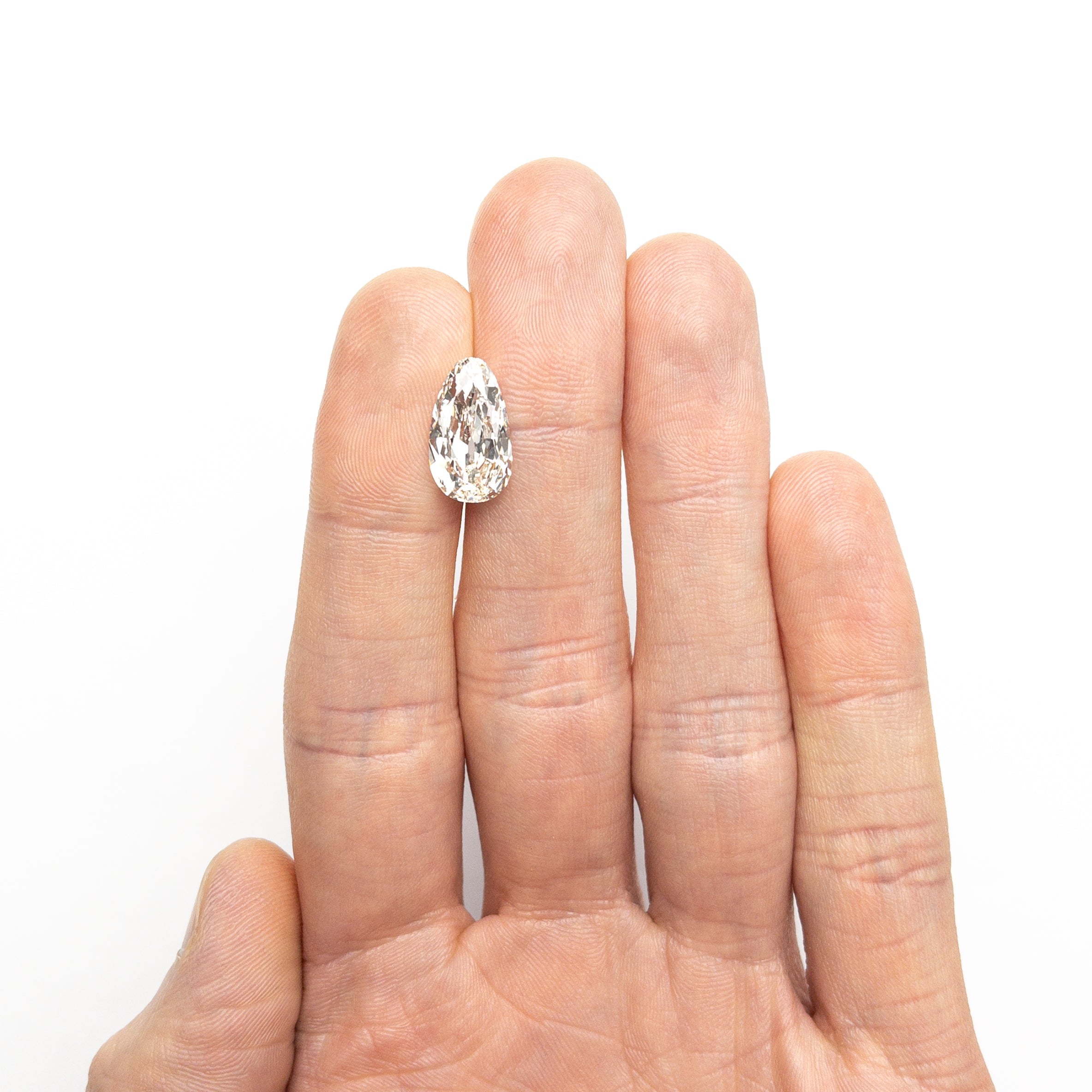 3.89ct 14.79x8.52x4.36mm VS1 K Modern Antique Pear Brilliant 25918 - 01 - Lelya - bespoke engagement and wedding rings made in Scotland, UK
