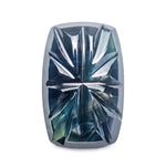 4.09ct 12.75x8.30x3.16mm Cushion Fantasy Cut Sapphire 27762-03 - Lelya - bespoke engagement and wedding rings made in Scotland, UK