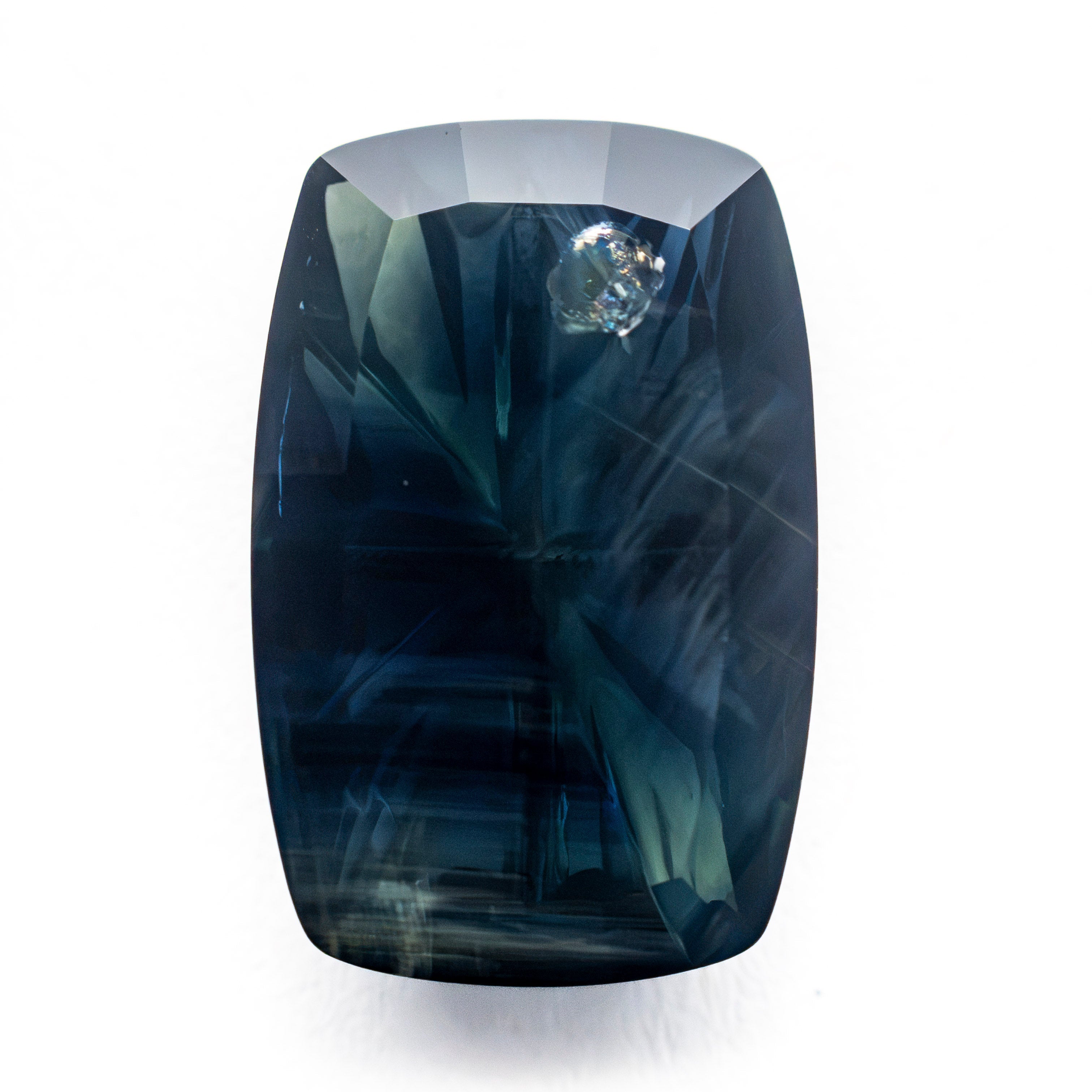 4.09ct 12.75x8.30x3.16mm Cushion Fantasy Cut Sapphire 27762-03 - Lelya - bespoke engagement and wedding rings made in Scotland, UK