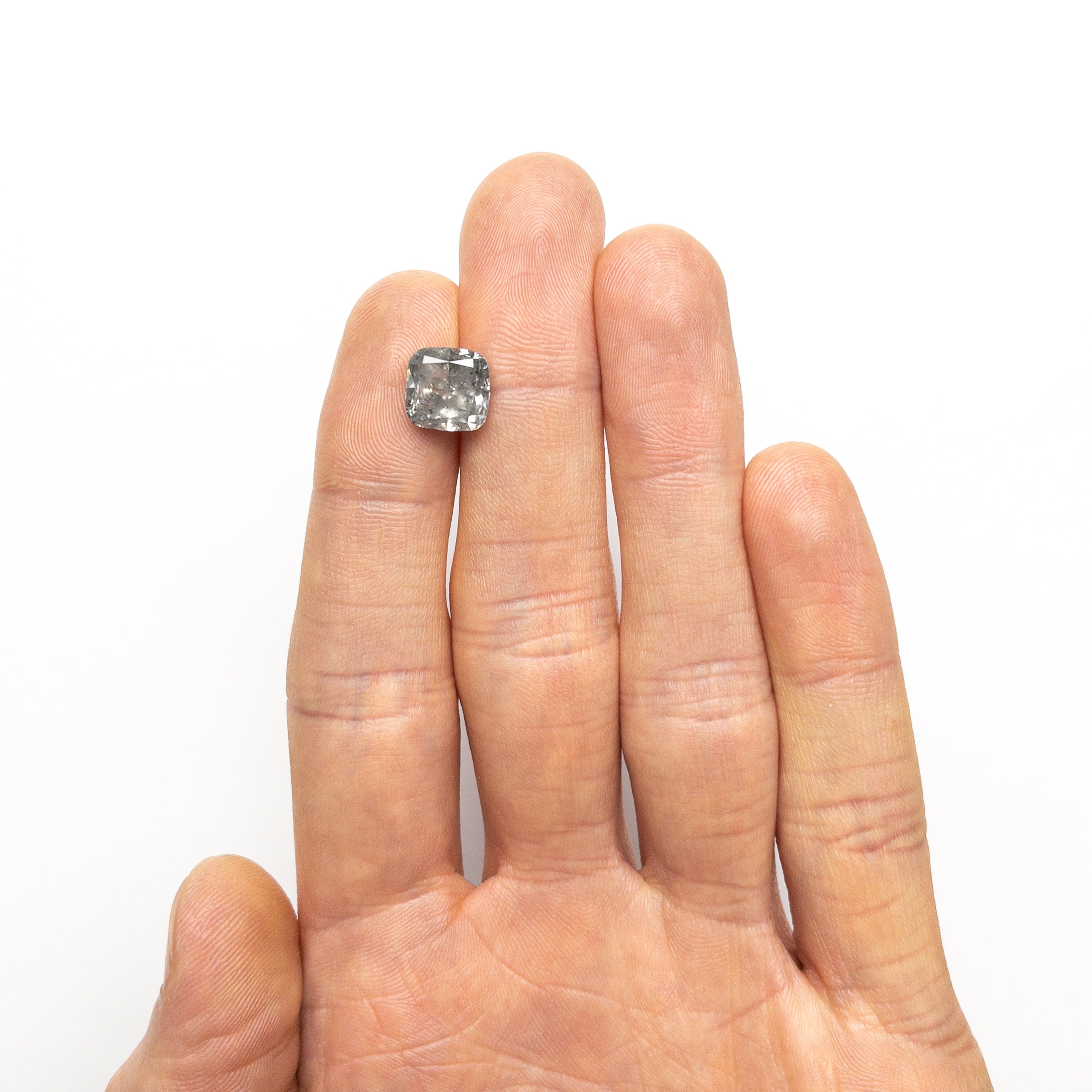4.61ct 9.25x9.14x5.80mm GIA I3 Fancy Grey Cushion Brilliant 18859 - 01 - Lelya - bespoke engagement and wedding rings made in Scotland, UK
