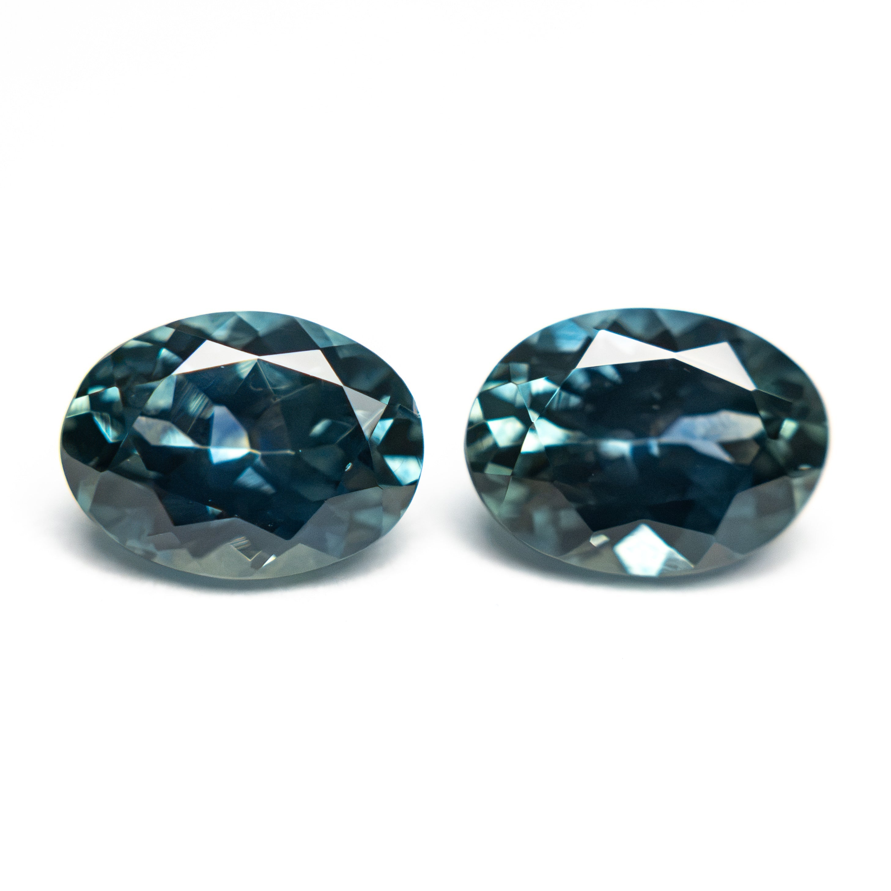 5.03cttw 2pc 7.35x5.50x3.73mm 7.54x5.56x3.78mm Oval Brilliant Sapphire Matching Pair 28028-34 - Lelya - bespoke engagement and wedding rings made in Scotland, UK