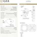 5.51ct 9.76x9.75x6.75mm GIA I1 Fancy Light Grey Green Yellow Antique Cut Corner Square Step Cut 28026-01 - Lelya - bespoke engagement and wedding rings made in Scotland, UK
