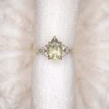 Payment 1 out of 2 - Reserve Stone and Complete Design - 0.98ct Sage Pear Brilliant Sapphire - Custom high complexity setting - 14k yellow gold - UK Size L - Lelya - bespoke engagement and wedding rings made in Scotland, UK