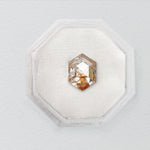 0.75ct Rustic Salt and Pepper Hexagon Step Cut - Lelya - bespoke engagement and wedding rings made in Scotland, UK