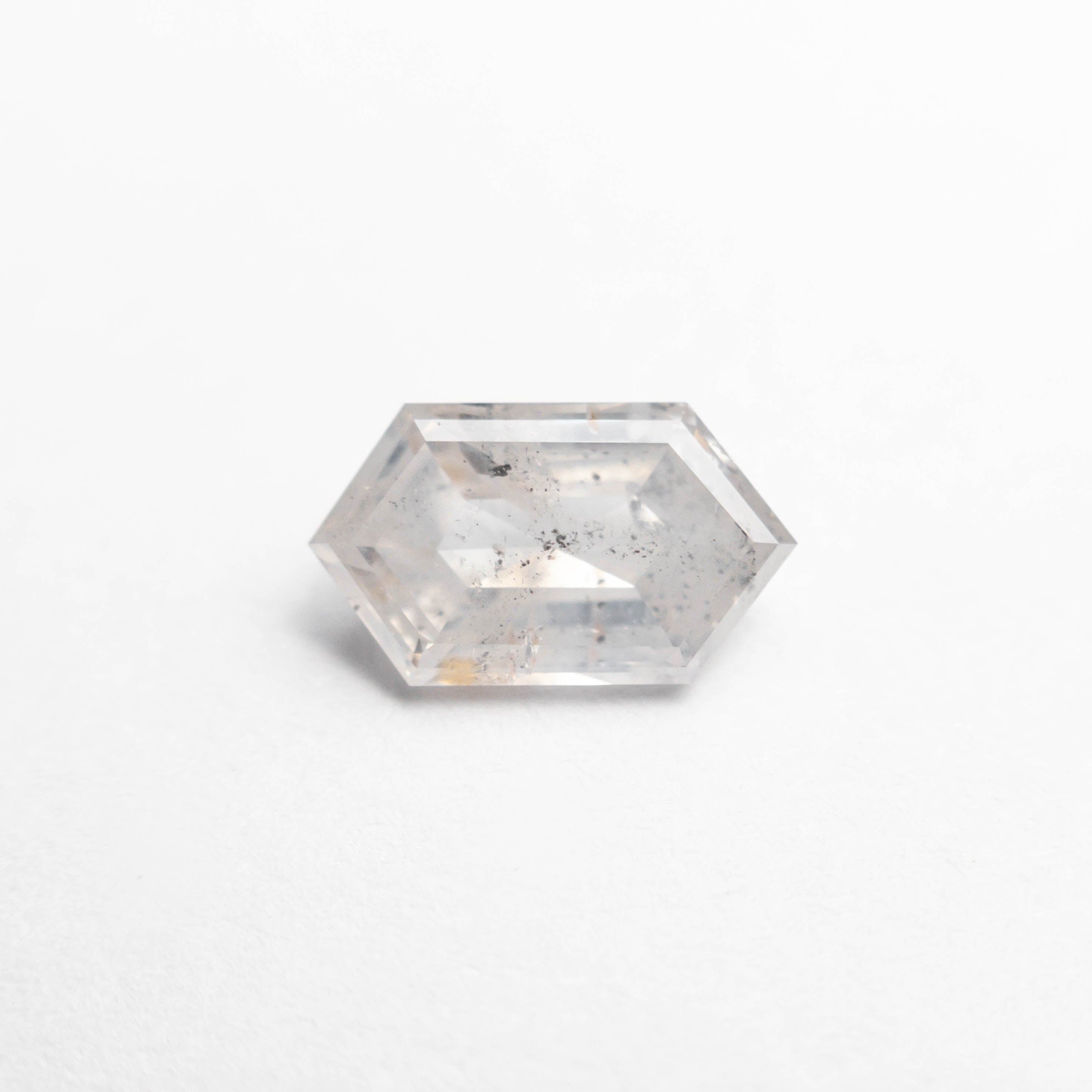 0.83ct Icy Salt and Pepper Hexagon Step Cut Diamond - Lelya - bespoke engagement and wedding rings made in Scotland, UK