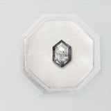 0.86ct Salt and Pepper Hexagon Step Cut Diamond - Lelya - bespoke engagement and wedding rings made in Scotland, UK