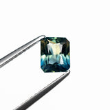 1.15ct Parti Teal-Yellow Cut Corner Rectangle Brilliant Sapphire - Lelya - bespoke engagement and wedding rings made in Scotland, UK