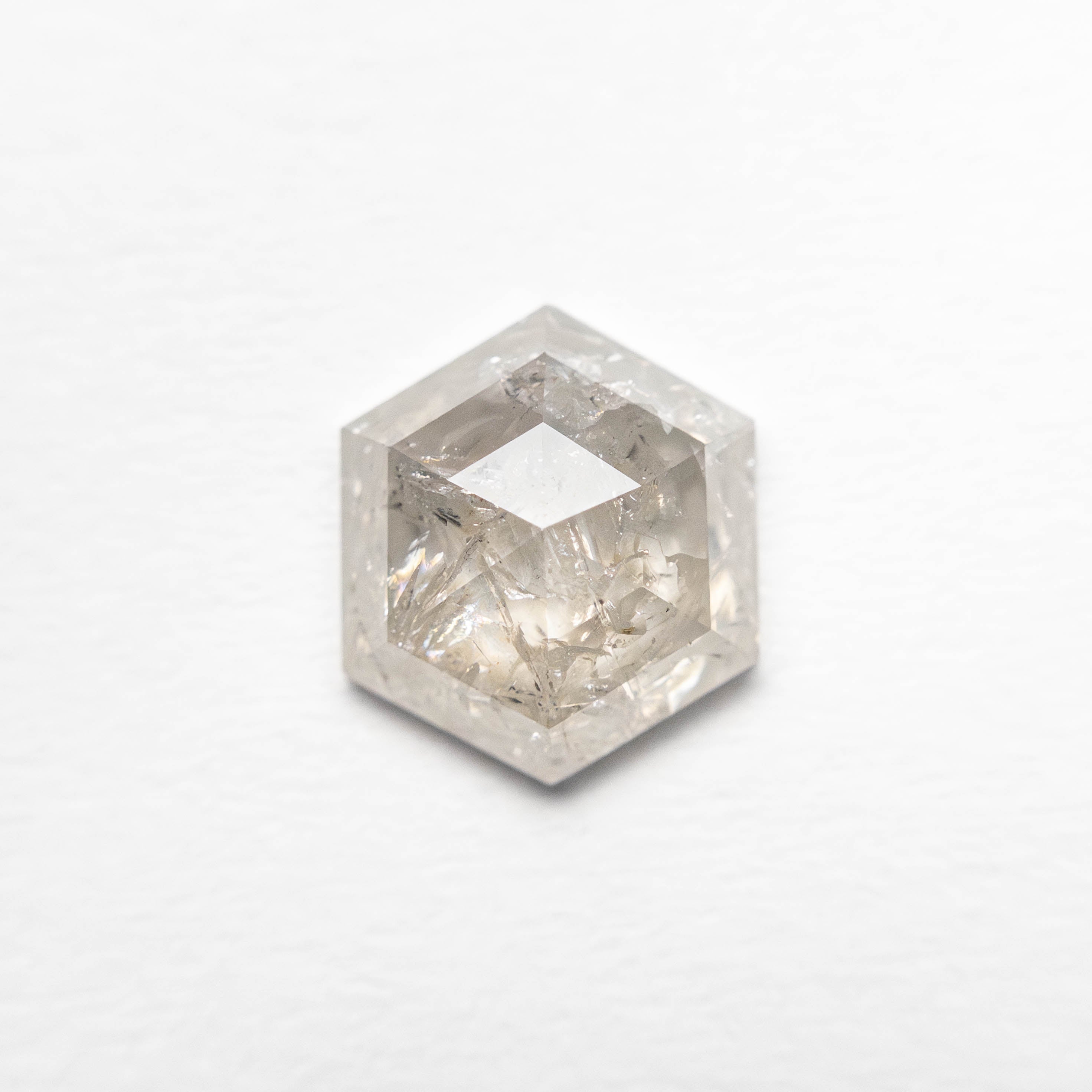 1.16ct Salt and Pepper Hexagon Rosecut Diamond - Lelya - bespoke engagement and wedding rings made in Scotland, UK
