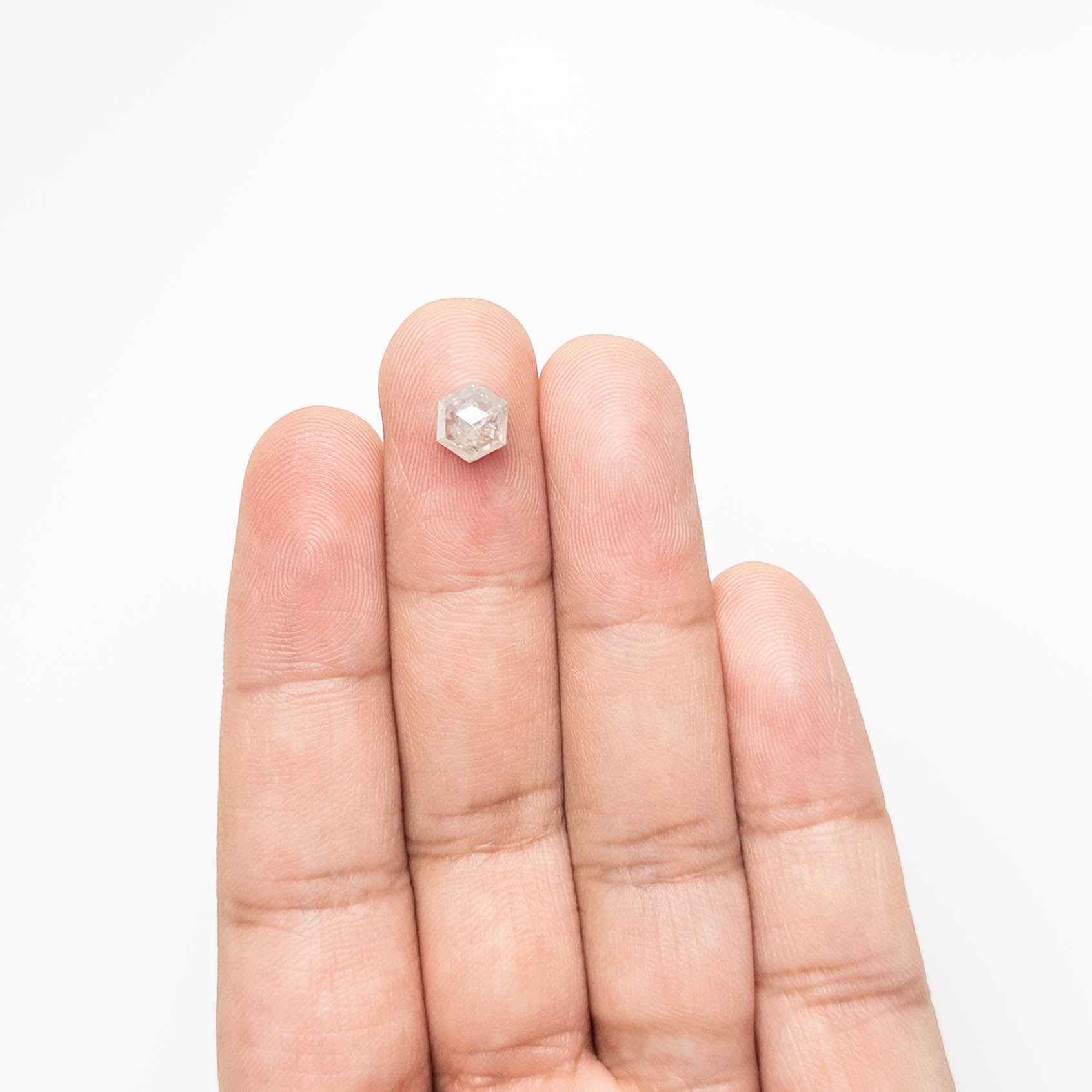 1.16ct Salt and Pepper Hexagon Rosecut Diamond - Lelya - bespoke engagement and wedding rings made in Scotland, UK