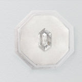 1.26ct Icy Salt and Pepper Hexagon Step Cut Diamond - Lelya - bespoke engagement and wedding rings made in Scotland, UK