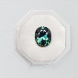1.29ct Teal Oval Brilliant Sapphire - Lelya - bespoke engagement and wedding rings made in Scotland, UK