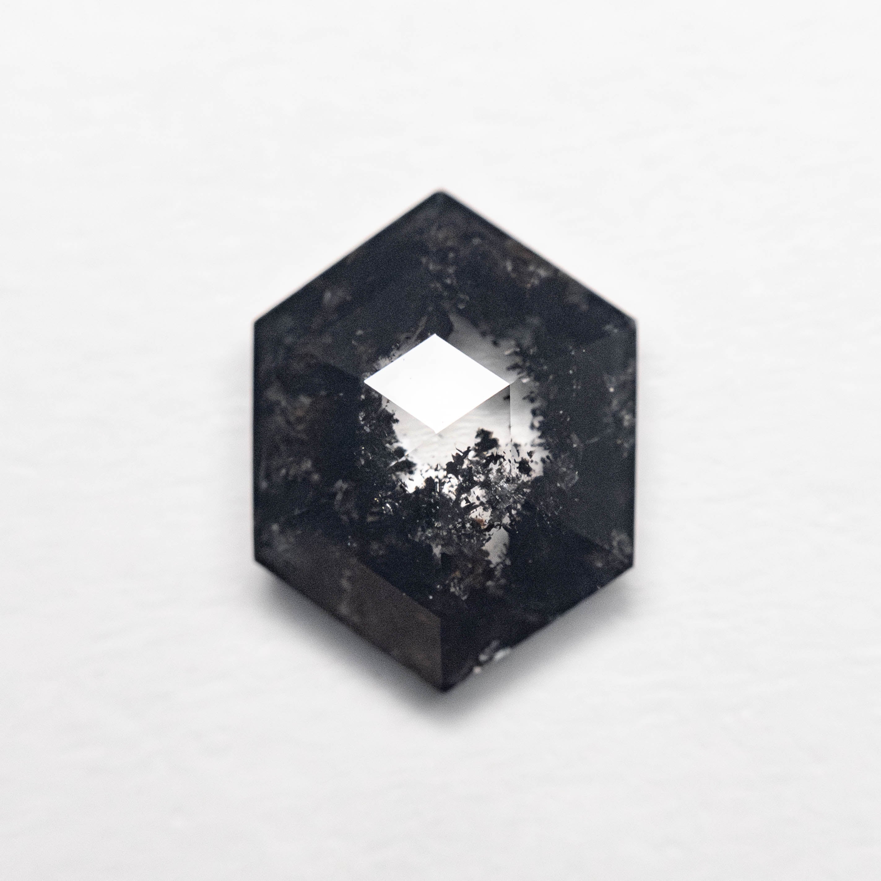 1.58ct Salt and Pepper Hexagon Rosecut Diamond - Lelya - bespoke engagement and wedding rings made in Scotland, UK