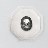 1.5ct Salt and Pepper Oval Rosecut Diamond - Lelya - bespoke engagement and wedding rings made in Scotland, UK