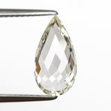 2.02ct Light Yellow Modern French Pear Rose Cut Diamond (SI1) - Lelya - bespoke engagement and wedding rings made in Scotland, UK