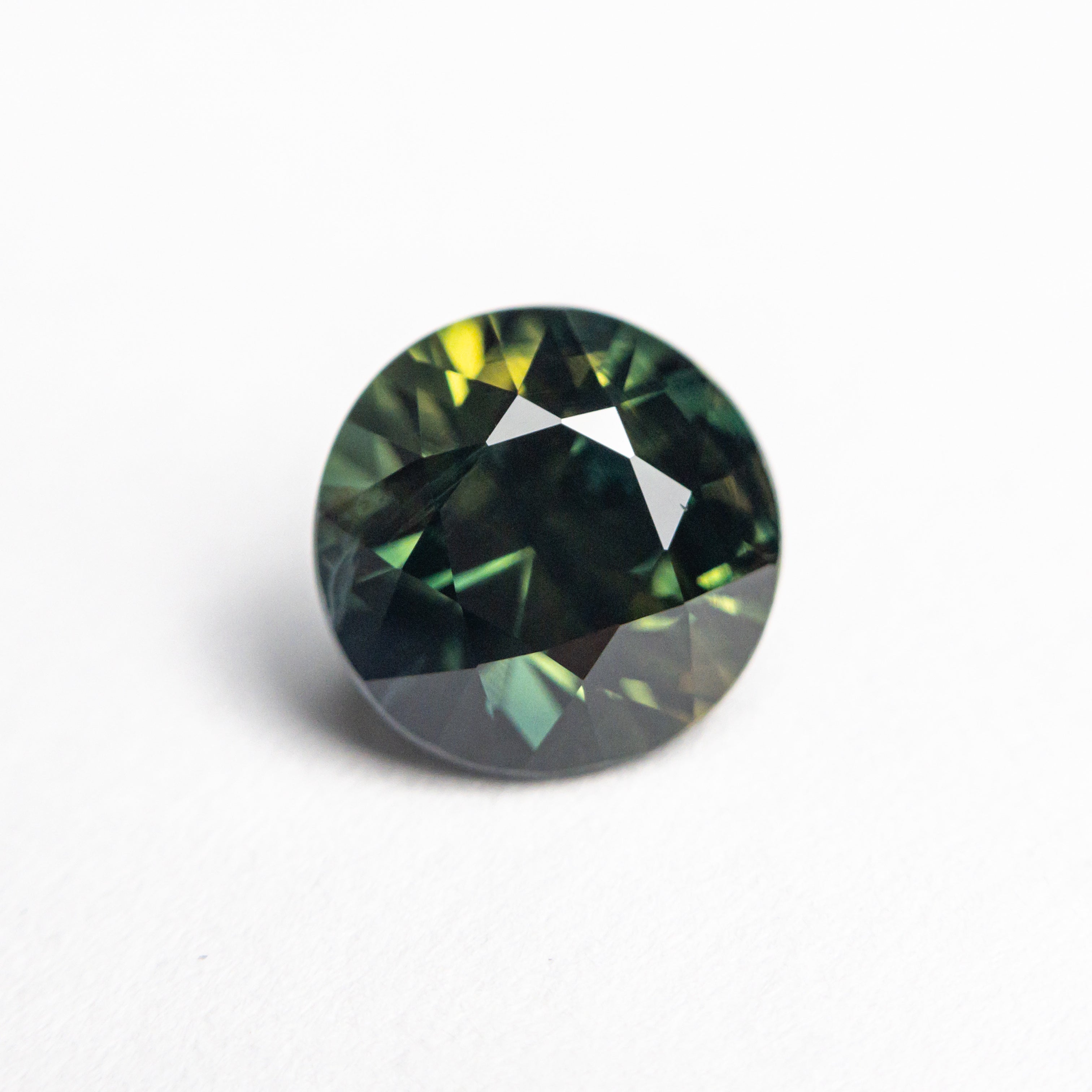 2.12ct Green Round Brilliant Sapphire - Lelya - bespoke engagement and wedding rings made in Scotland, UK