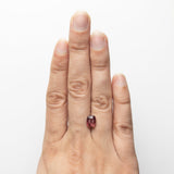 2.3ct Strawberry Red Cushion Brilliant Sapphire - Lelya - bespoke engagement and wedding rings made in Scotland, UK