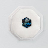 Australian Hexagon Brilliant Cut 1.06ct Blue Sapphire - Lelya - bespoke engagement and wedding rings made in Scotland, UK