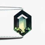 Australian Hexagon Brilliant Cut 1.48ct Teal Sapphire - Lelya - bespoke engagement and wedding rings made in Scotland, UK