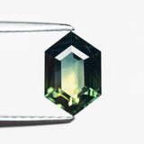 Australian Hexagon Brilliant Cut 1.48ct Teal Sapphire - Lelya - bespoke engagement and wedding rings made in Scotland, UK