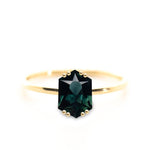 Australian Hexagon Brilliant Cut 1.71ct Teal Sapphire - Lelya - bespoke engagement and wedding rings made in Scotland, UK