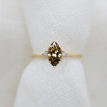 Champagne Marquise Brilliant Cut 1.03ct Diamond - Lelya - bespoke engagement and wedding rings made in Scotland, UK