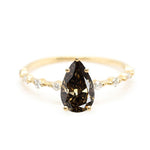 Champagne Pear Brilliant Cut 1.5ct Diamond - Lelya - bespoke engagement and wedding rings made in Scotland, UK