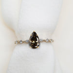 Champagne Pear Brilliant Cut 1.5ct Diamond - Lelya - bespoke engagement and wedding rings made in Scotland, UK