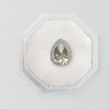 Champagne Pear Rose Cut 2.2ct Salt and Pepper Diamond - Lelya - bespoke engagement and wedding rings made in Scotland, UK