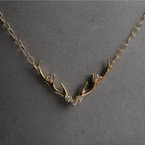 Diamond Antler Necklace - Lelya - bespoke engagement and wedding rings made in Scotland, UK