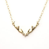 Diamond Antler Necklace - Lelya - bespoke engagement and wedding rings made in Scotland, UK