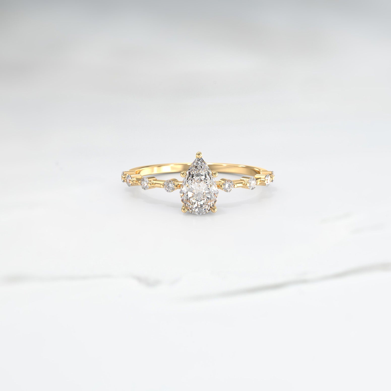 Diamond Gaia Ice Ring - Lelya - bespoke engagement and wedding rings made in Scotland, UK