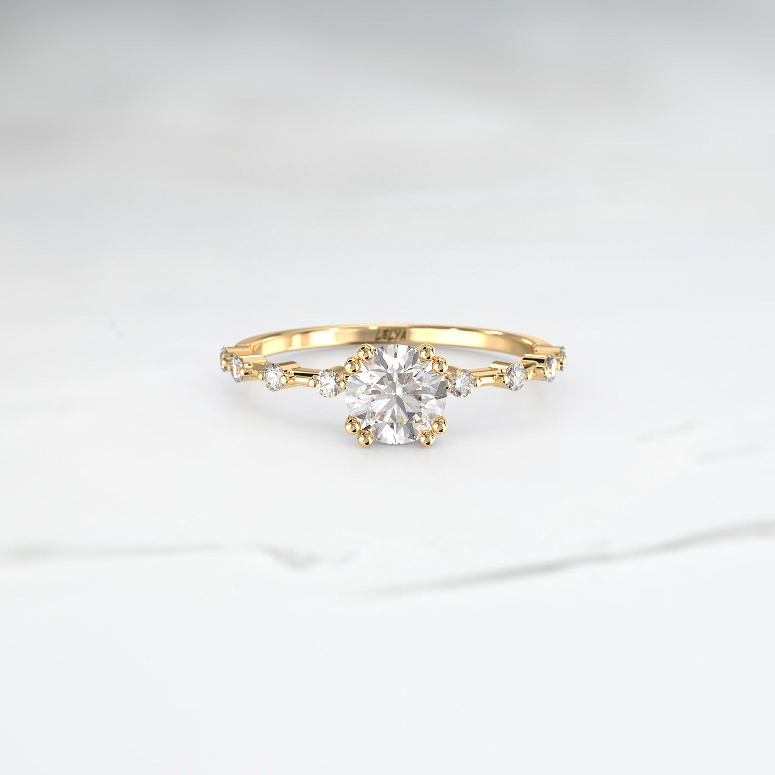 Diamond Polaris Ice Ring - Lelya - bespoke engagement and wedding rings made in Scotland, UK