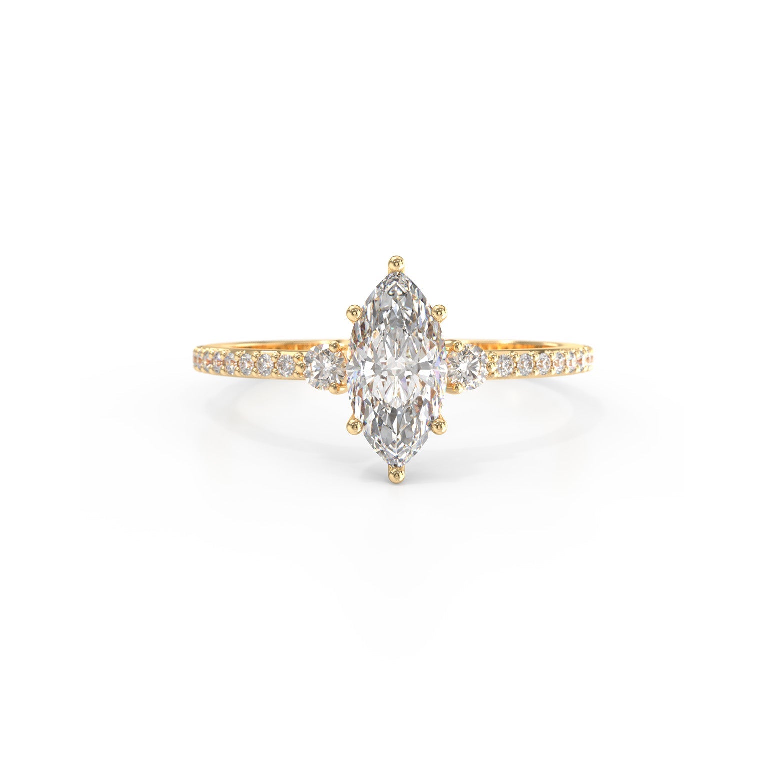 Diamond Stella Frost Triad Ring - Lelya - bespoke engagement and wedding rings made in Scotland, UK