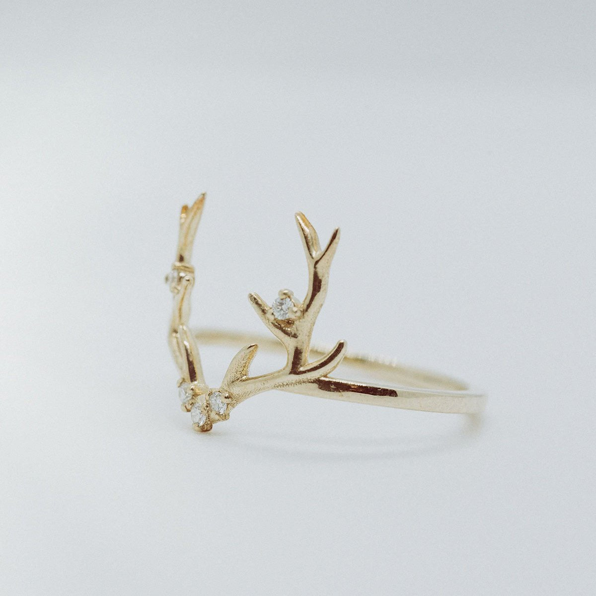 Sterling silver hot sale antler ring