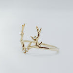 Fine band diamond antler ring - Lelya - bespoke engagement and wedding rings made in Scotland, UK