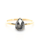 Galaxy Pear Double Cut 2.83ct Salt and Pepper Diamond - Lelya - bespoke engagement and wedding rings made in Scotland, UK