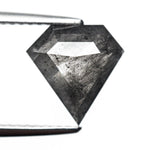 Galaxy Shield Rose Cut 1.94ct Salt and Pepper Diamond - Lelya - bespoke engagement and wedding rings made in Scotland, UK