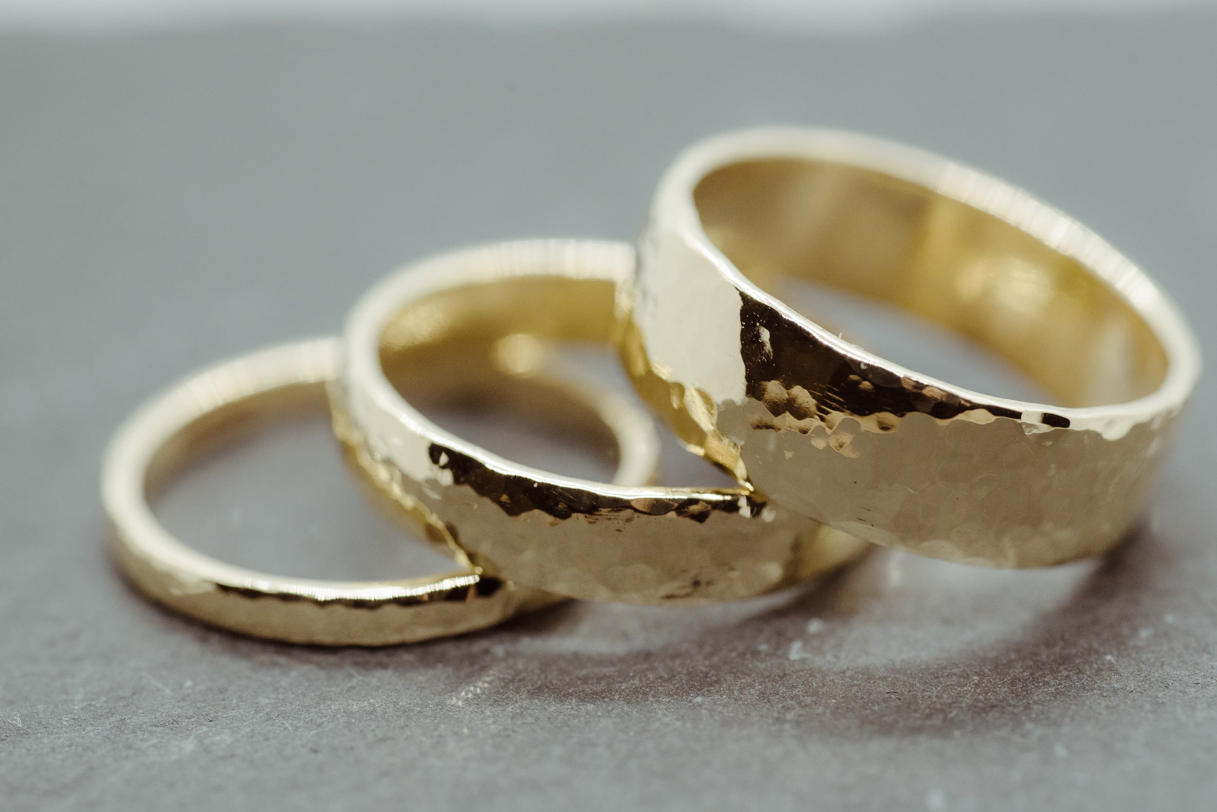 Hammered Band 4mm - Lelya - bespoke engagement and wedding rings made in Scotland, UK