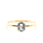 Hexagon Double Cut 0.57ct Salt and Pepper Diamond - Lelya - bespoke engagement and wedding rings made in Scotland, UK
