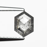 Hexagon Double Cut 0.57ct Salt and Pepper Diamond - Lelya - bespoke engagement and wedding rings made in Scotland, UK