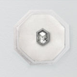 Hexagon Double Cut 0.57ct Salt and Pepper Diamond - Lelya - bespoke engagement and wedding rings made in Scotland, UK