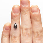Hexagon Double Cut 1.21ct Salt and Pepper Diamond - Lelya - bespoke engagement and wedding rings made in Scotland, UK