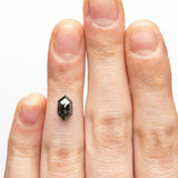 Hexagon Double Cut 1.21ct Salt and Pepper Diamond - Lelya - bespoke engagement and wedding rings made in Scotland, UK
