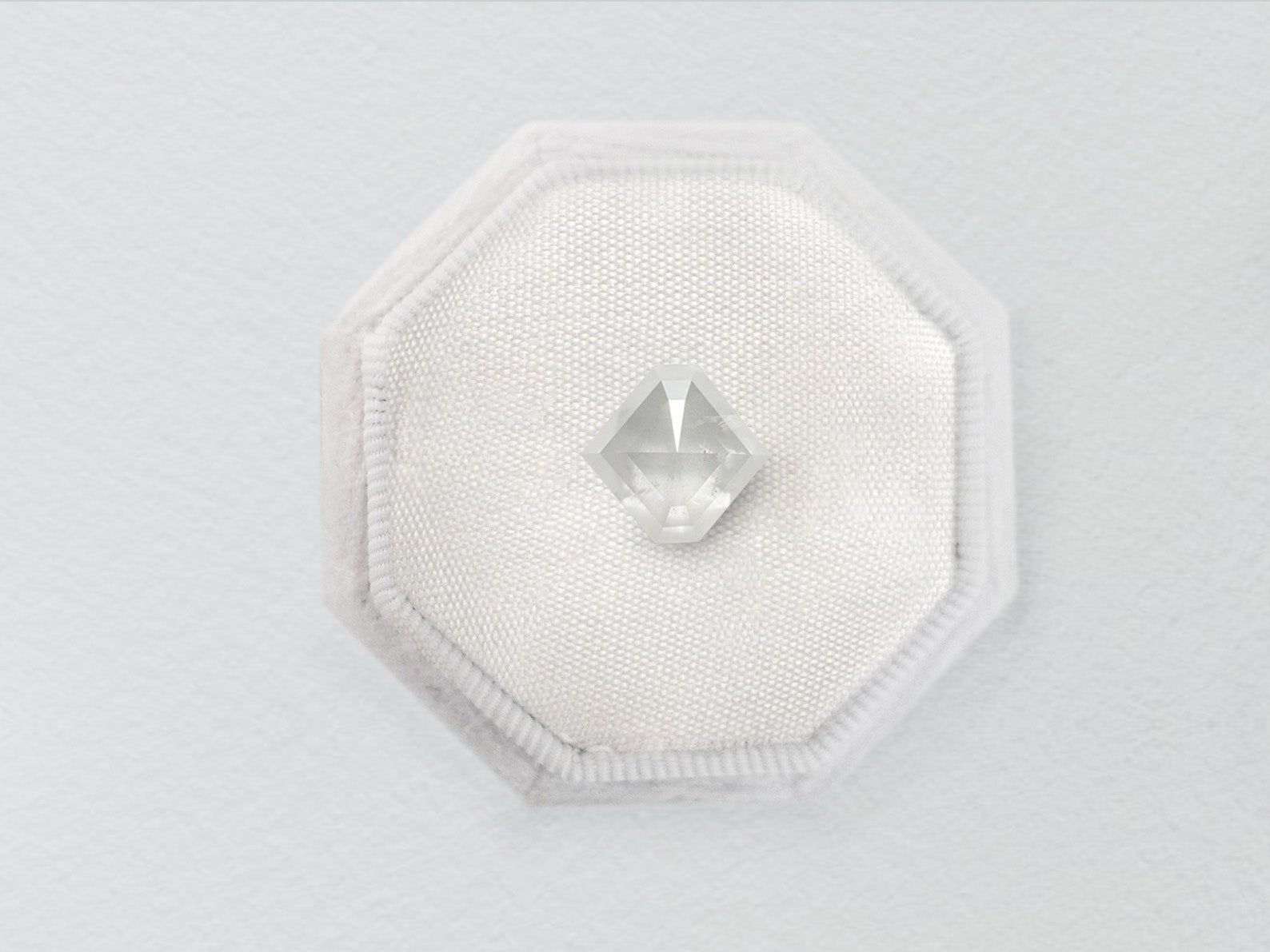 Icy Hexagon Rose Cut 2.63ct Diamond - Lelya - bespoke engagement and wedding rings made in Scotland, UK