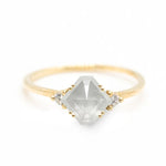 Icy Hexagon Rose Cut 2.63ct Diamond - Lelya - bespoke engagement and wedding rings made in Scotland, UK