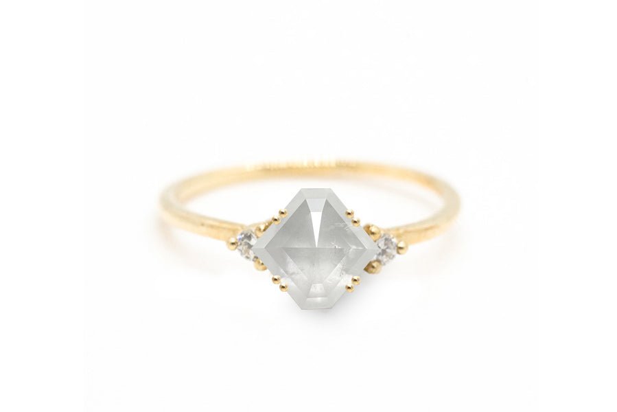 Icy Hexagon Rose Cut 2.63ct Diamond - Lelya - bespoke engagement and wedding rings made in Scotland, UK